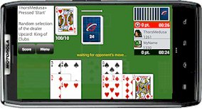 Playing Gin Rummy Club on android phone